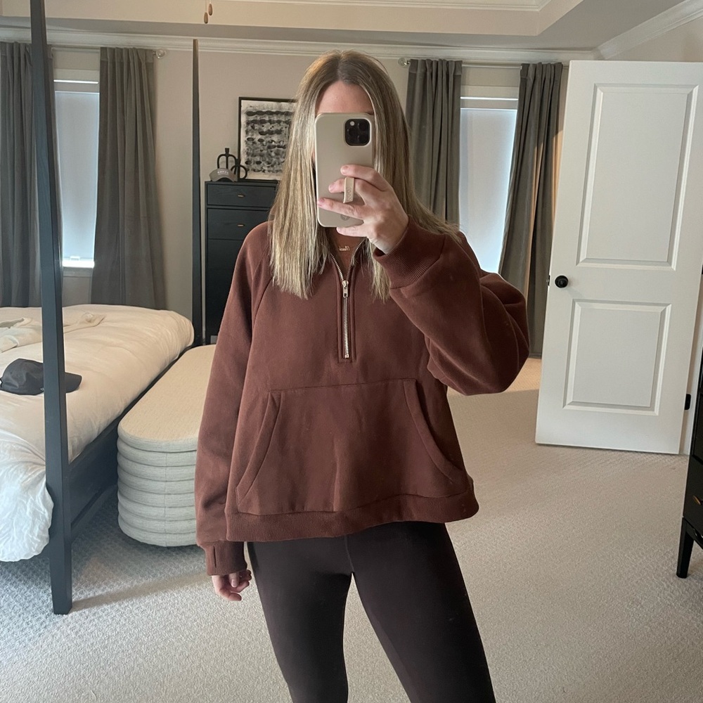 Brown Quarter Zip Sweatshirt
